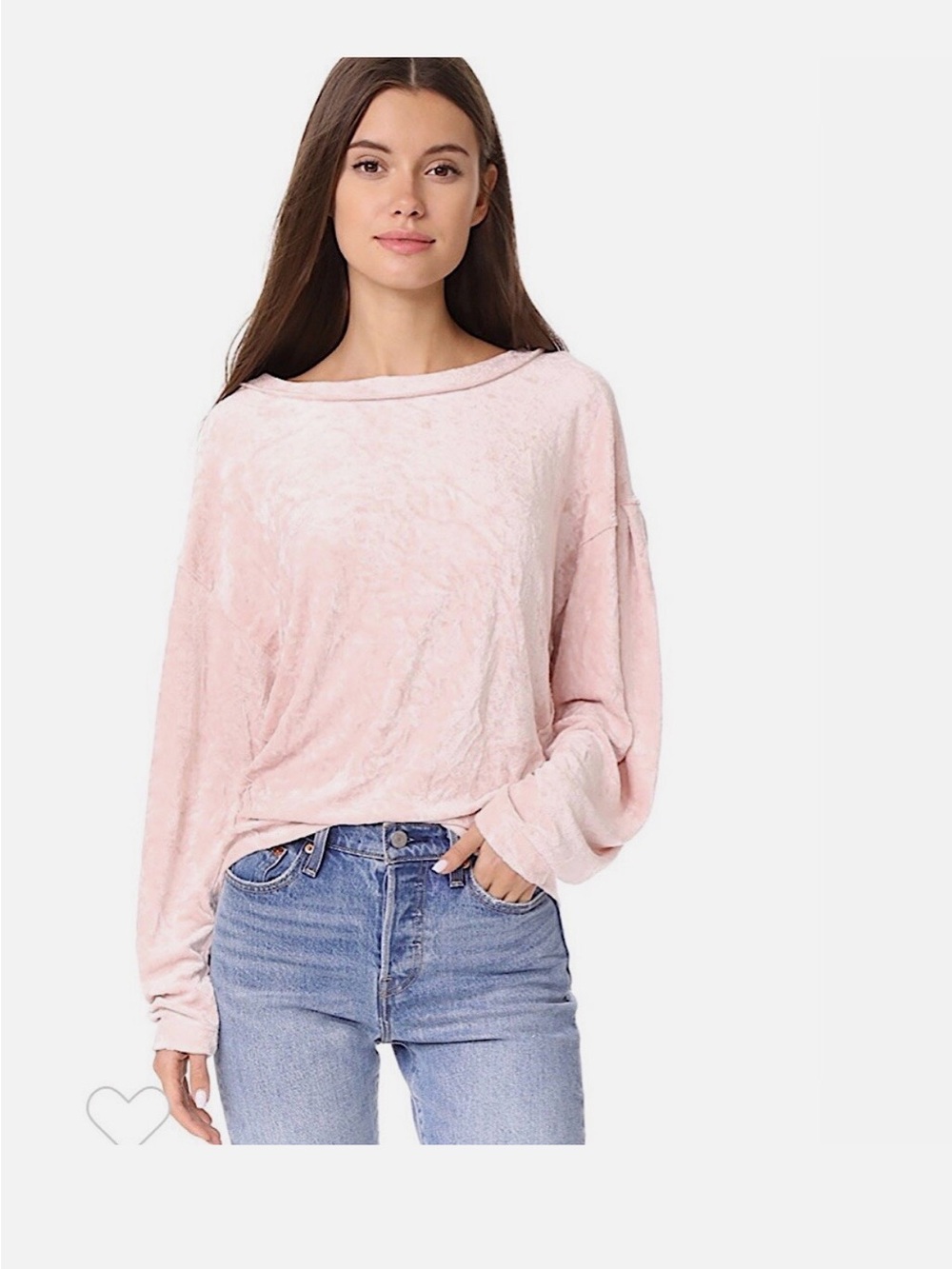 Free People Milan Layering Pullover Sweater Crushed Velvet M